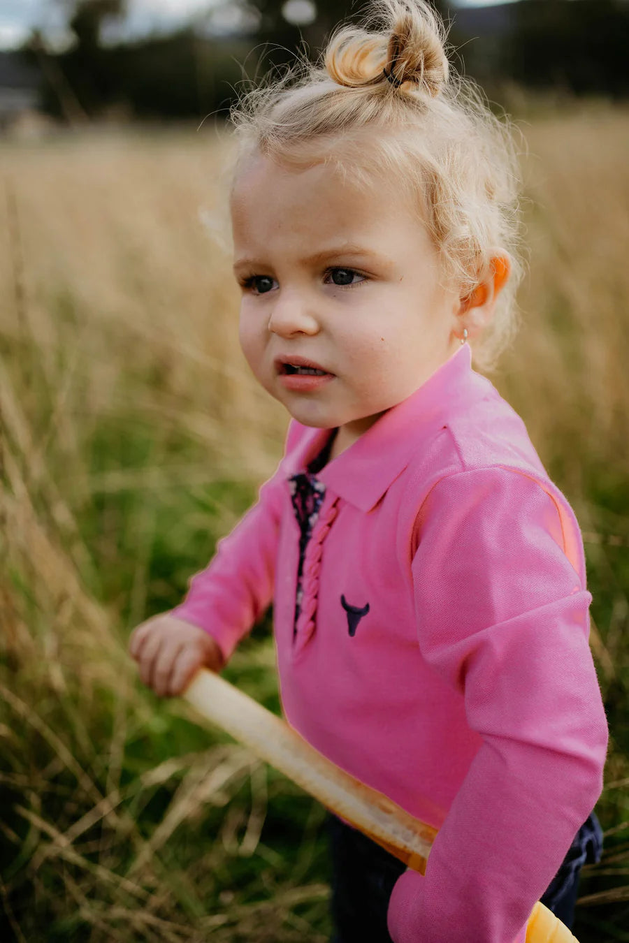 Hallie Baby Raspberry Pink Long Sleeve Romper - ruffle collar