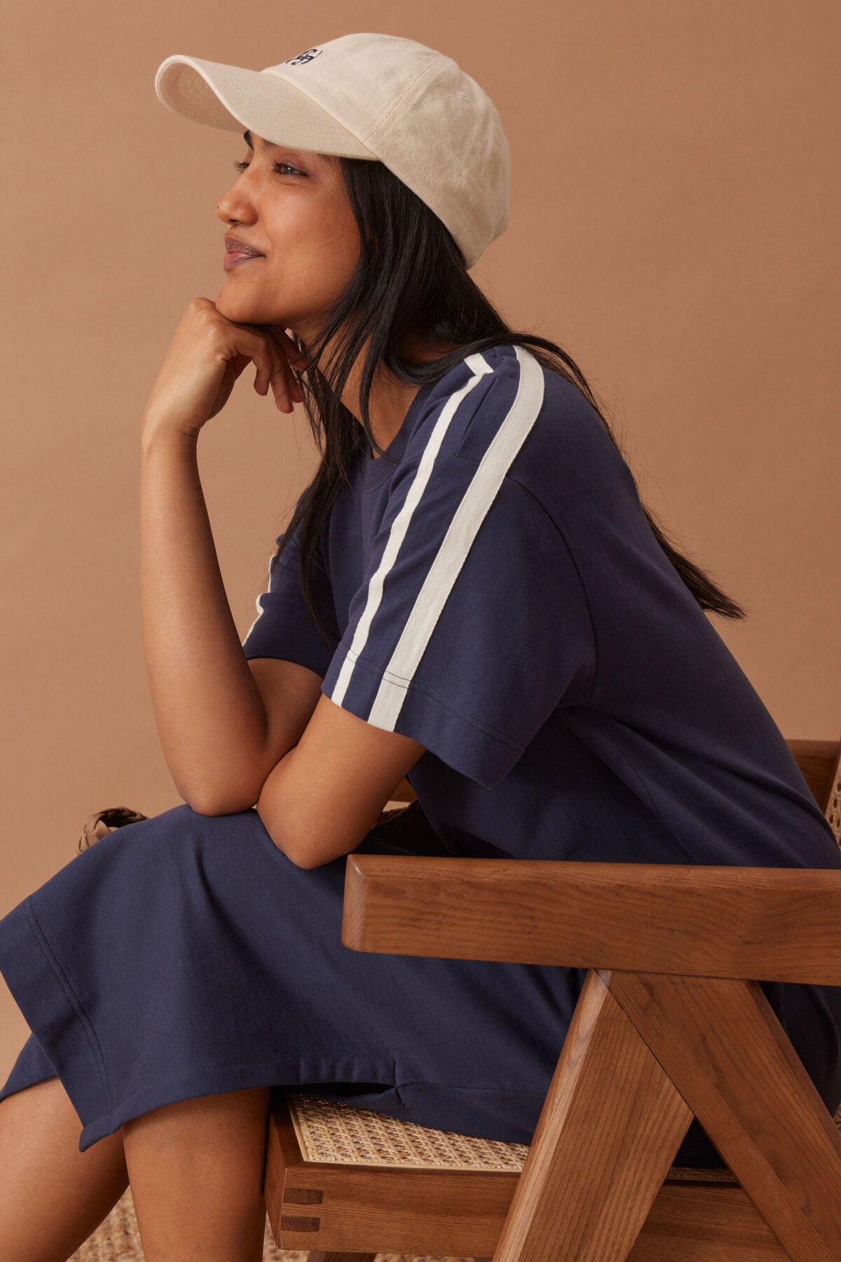 Charlotte Midi Terry Dress - navy - ladies