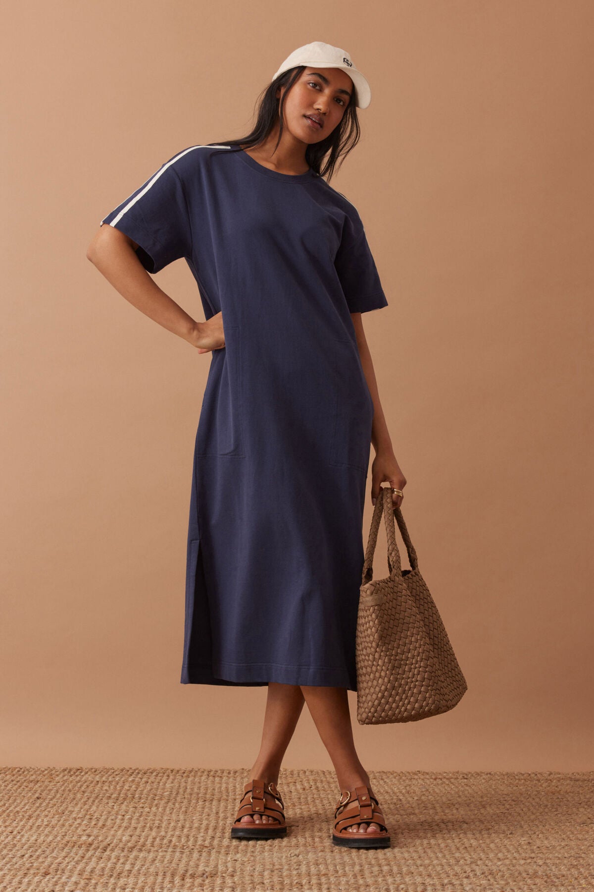 Charlotte Midi Terry Dress - navy - ladies