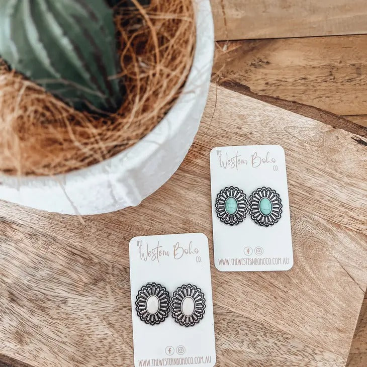 Concho Stud Earrings