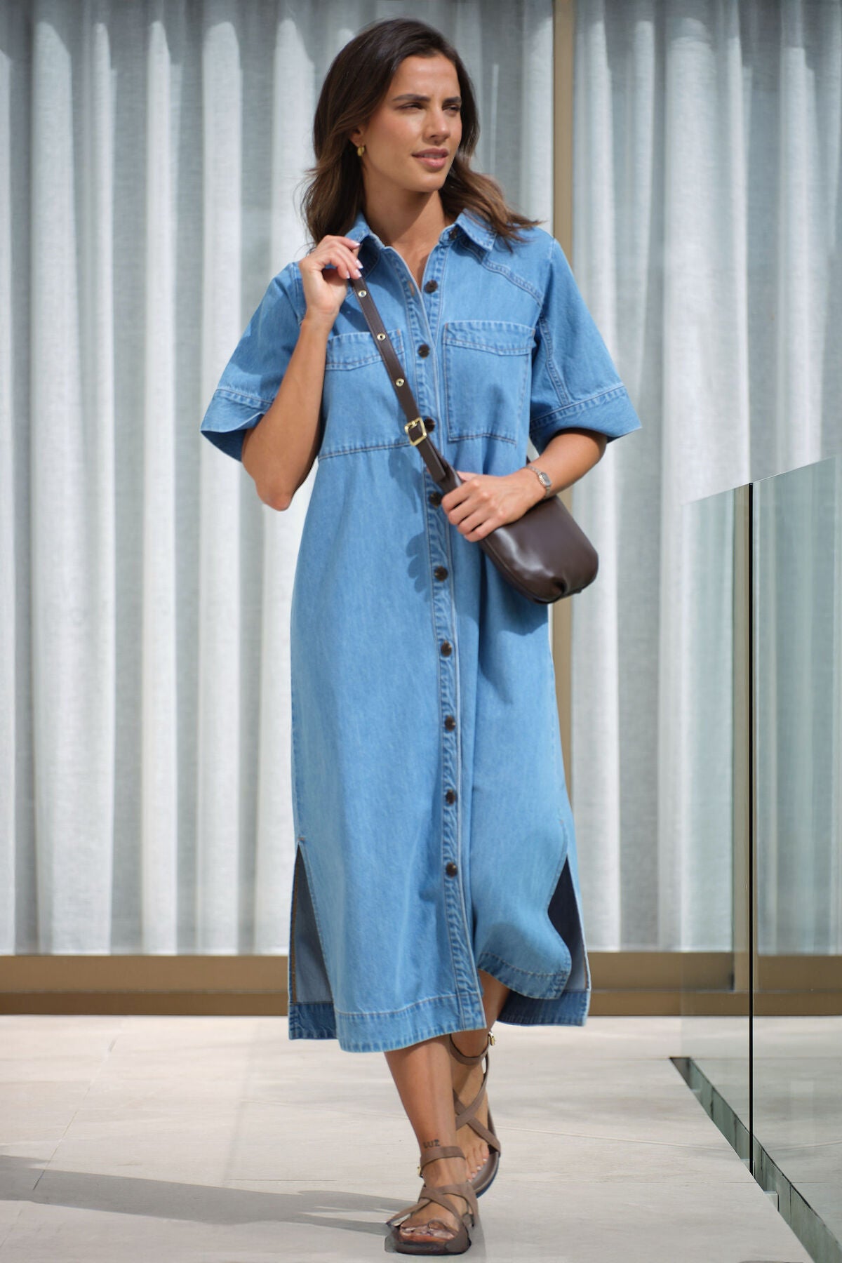 Ava Short Sleeve Midi Dress - ladies