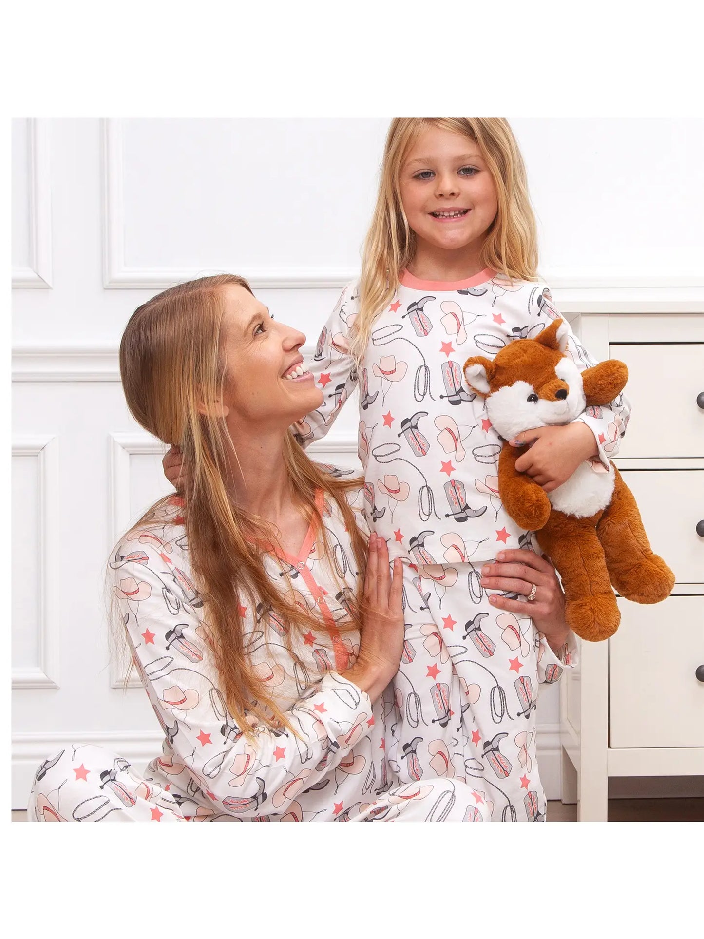Yeehaw/Pink Kid's Bamboo Pajama Set