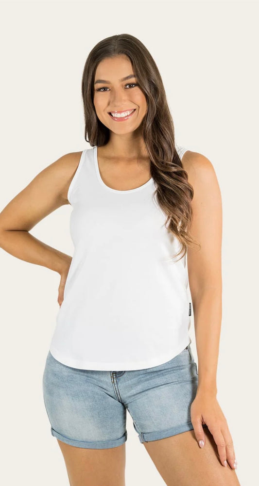 Carlisle ladies Relaxed Scoop Neck Tank - White