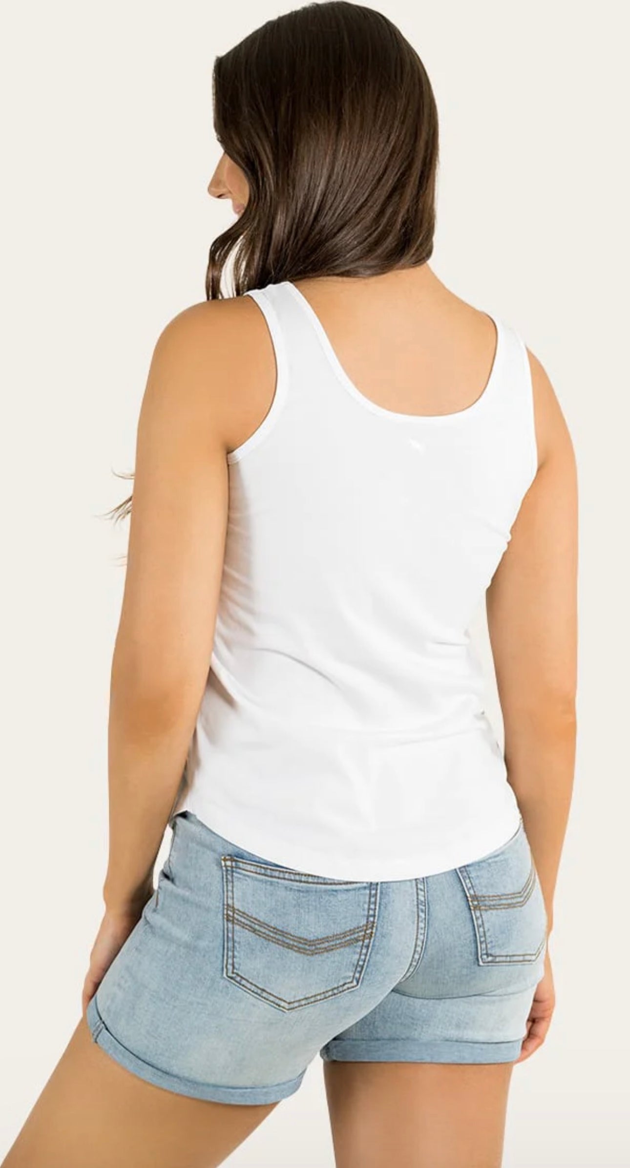 Carlisle ladies Relaxed Scoop Neck Tank - White