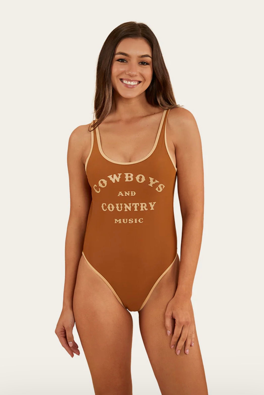 Melrose ladies one piece - toffee