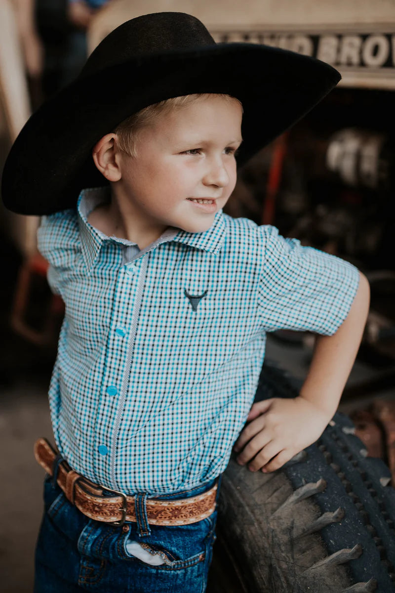 Cliffy Blue Short sleeve Shirt - Boys
