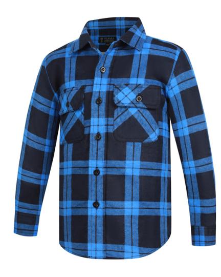 Kids Flannelette Shirt - blue/black