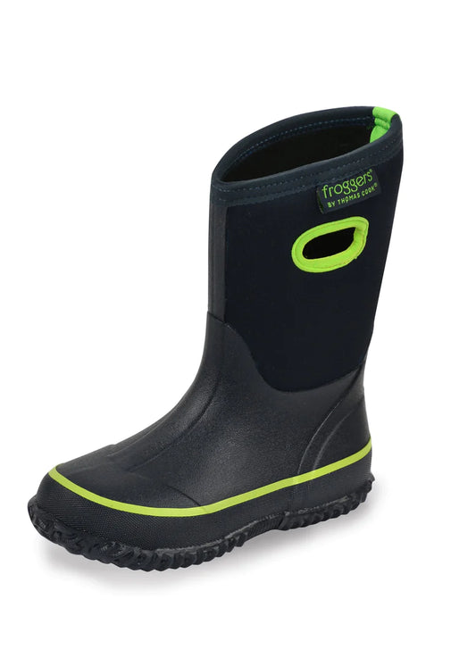 Kids Bridgewater Boot - Navy/Lime