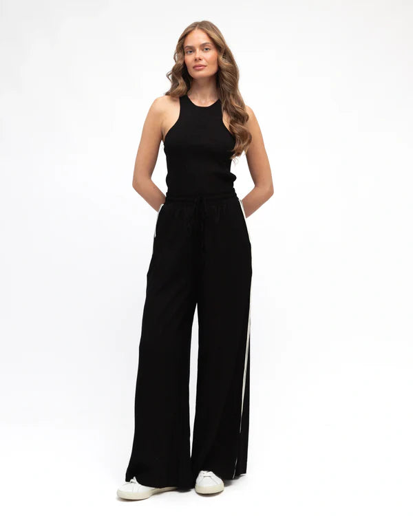 Black Stripe Pants - ladies