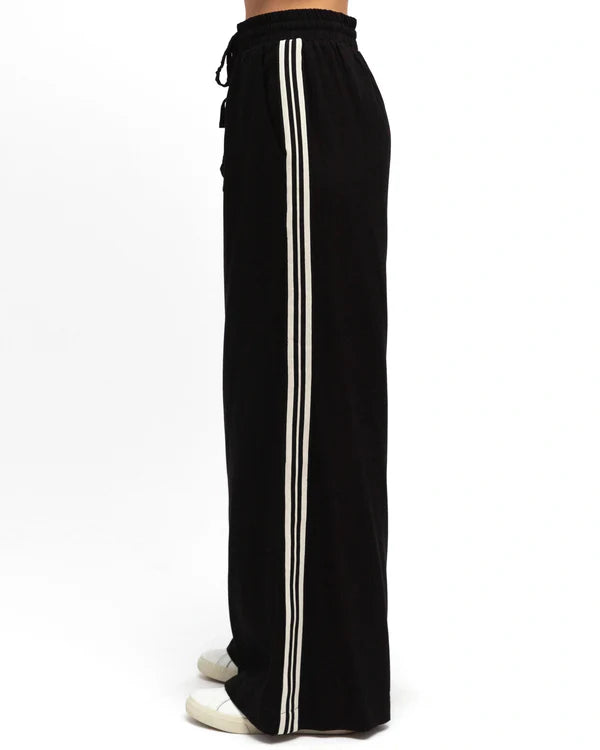 Black Stripe Pants - ladies