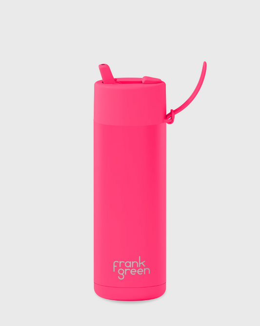 Ceramic Reusable Bottle - 595ml - Neon Pink