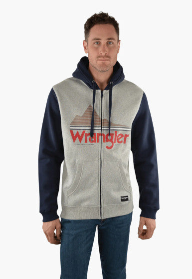 Men's Harry Zip Through Hoodie - Grey Marle