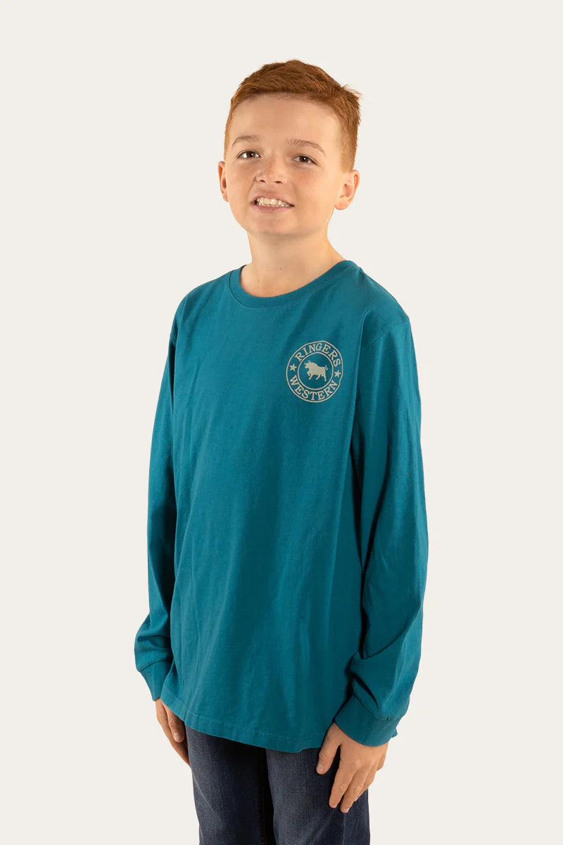 Kids Signature Bull Long Sleeve T-Shirt - Ocean/Sage