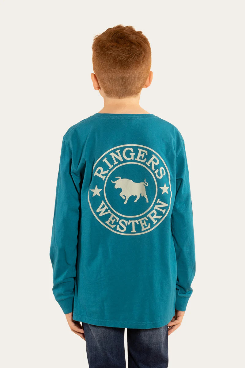 Kids Signature Bull Long Sleeve T-Shirt - Ocean/Sage