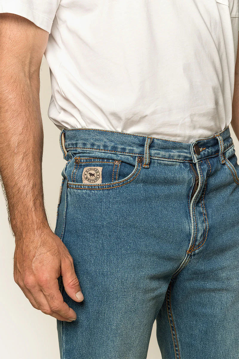 Barrington Mens Slim Fit Jean - Mid Wash Blue