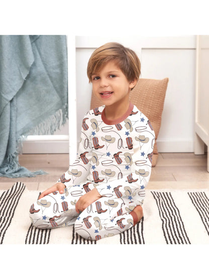 Yeehaw brown Kid's Bamboo Pajama Set