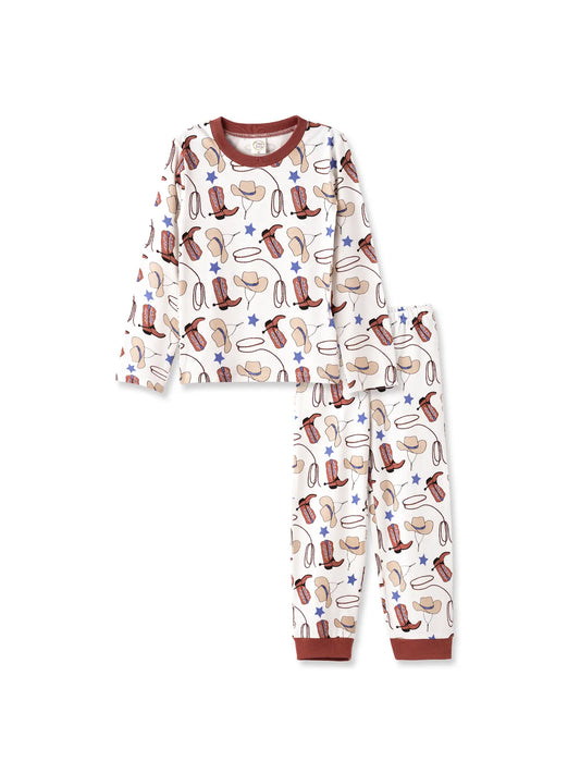 Yeehaw brown Kid's Bamboo Pajama Set