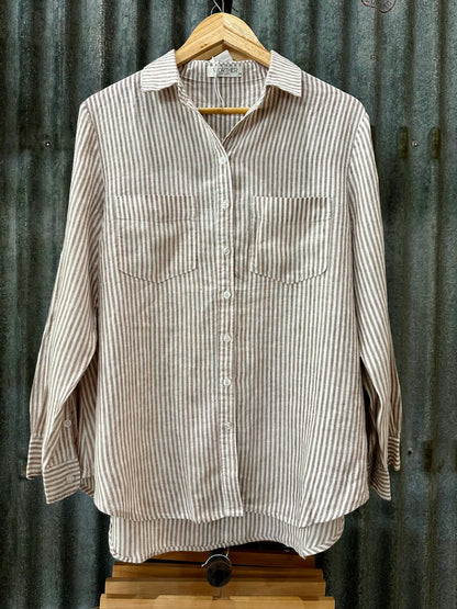 Meadow linen stripe shirt - ladies