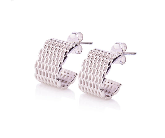 Broadway Silver Hoop Earrings