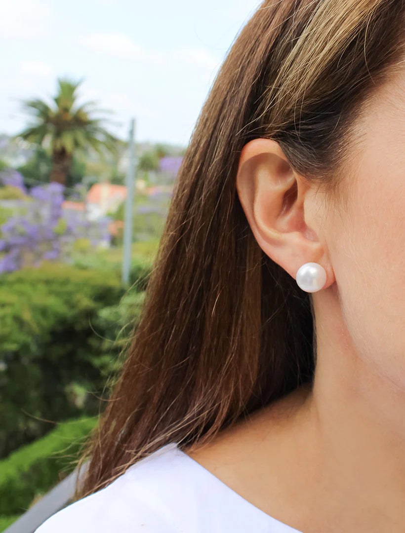 Large Pearl Studs - earrings