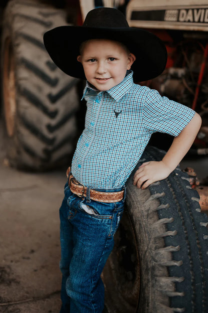 Cliffy Blue Short sleeve Shirt - Boys