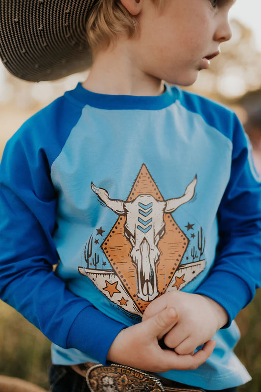 Nash Blue Desert Horn Long Sleeve Shirt - boys