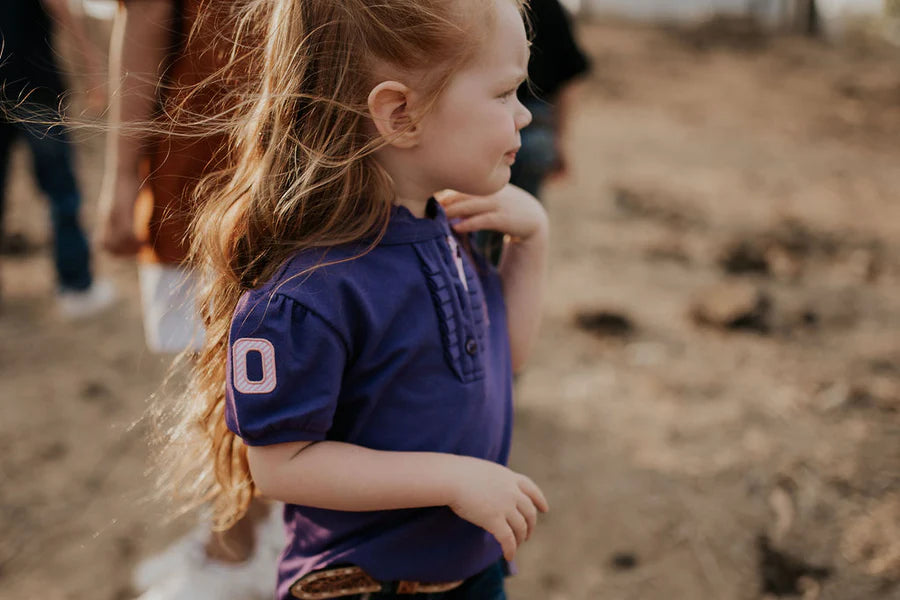 Purple ruffle Polo - girls