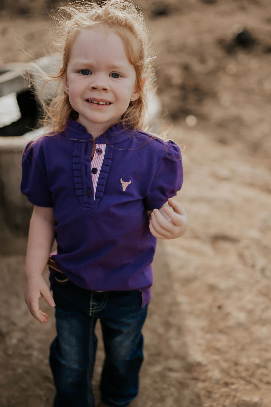 Purple ruffle Polo - girls