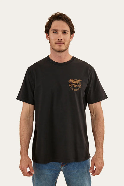 Mens eagle Loose Fit T-shirt - Black