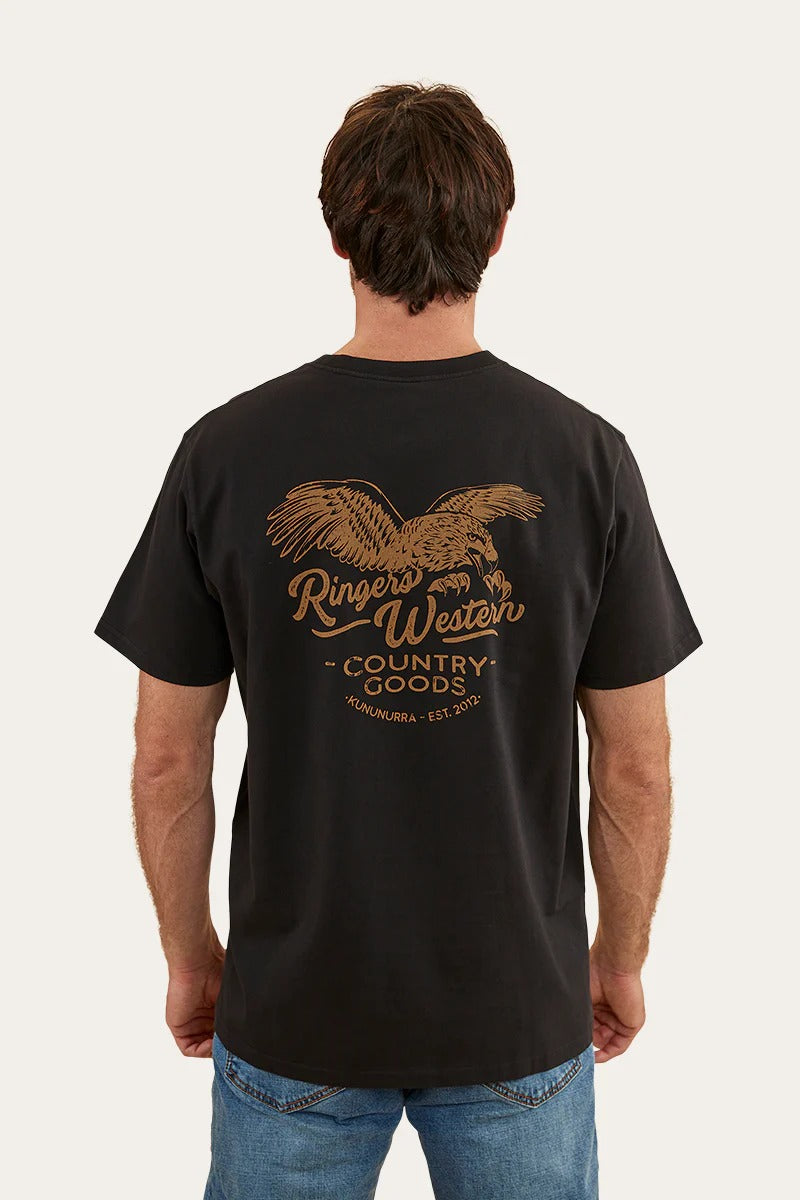 Mens eagle Loose Fit T-shirt - Black