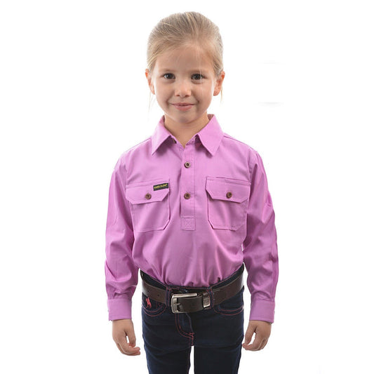 Kids half Placket Workshirt - Violet