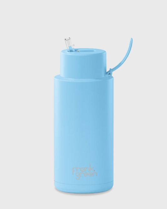 Ceramic Reusable Bottle - 1L - sky blue