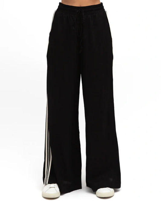 Black Stripe Pants - ladies
