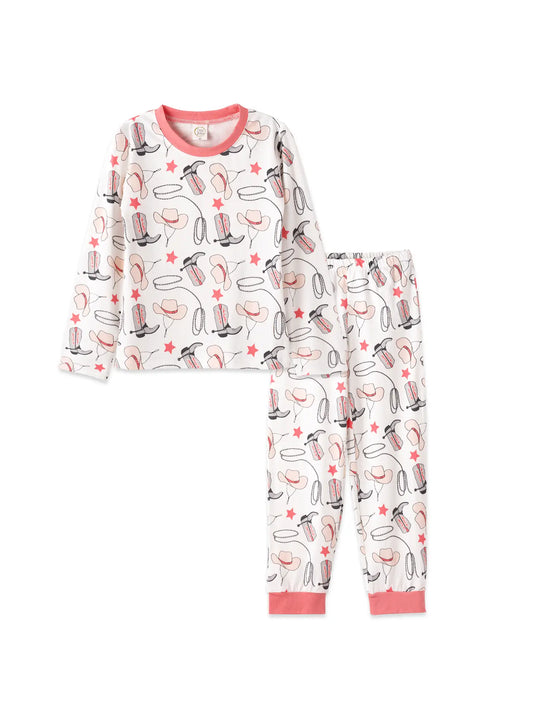 Yeehaw/Pink Kid's Bamboo Pajama Set