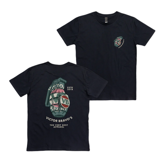 VB Mens Green Grenade 2.0 Tee - Black